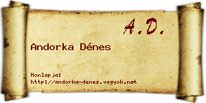 Andorka Dénes névjegykártya
