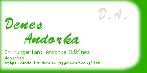 denes andorka business card